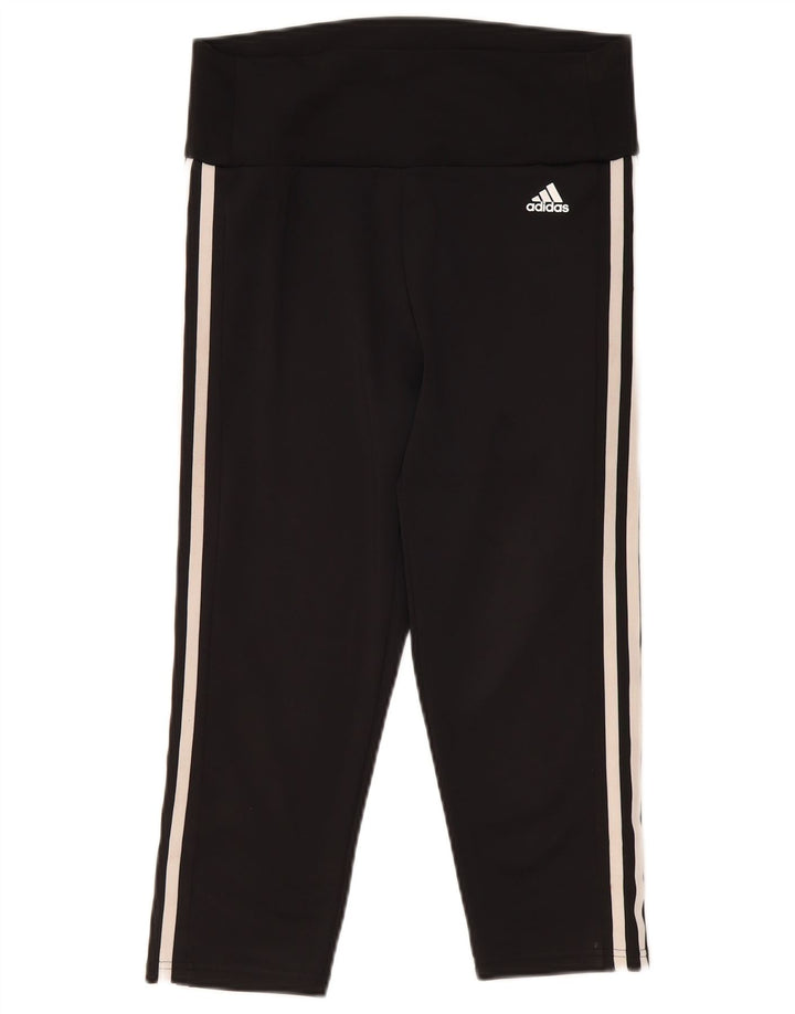 Adidas Damen Aeroready Capri Leggings UK 12/14 Medium Schwarz Polyester