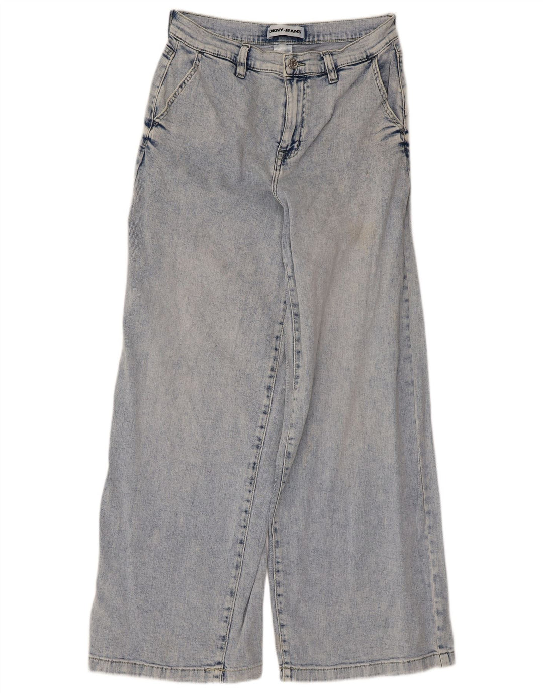 Dkny Damen-Jeans mit weitem Bein, W29, L28, blaue Baumwolle