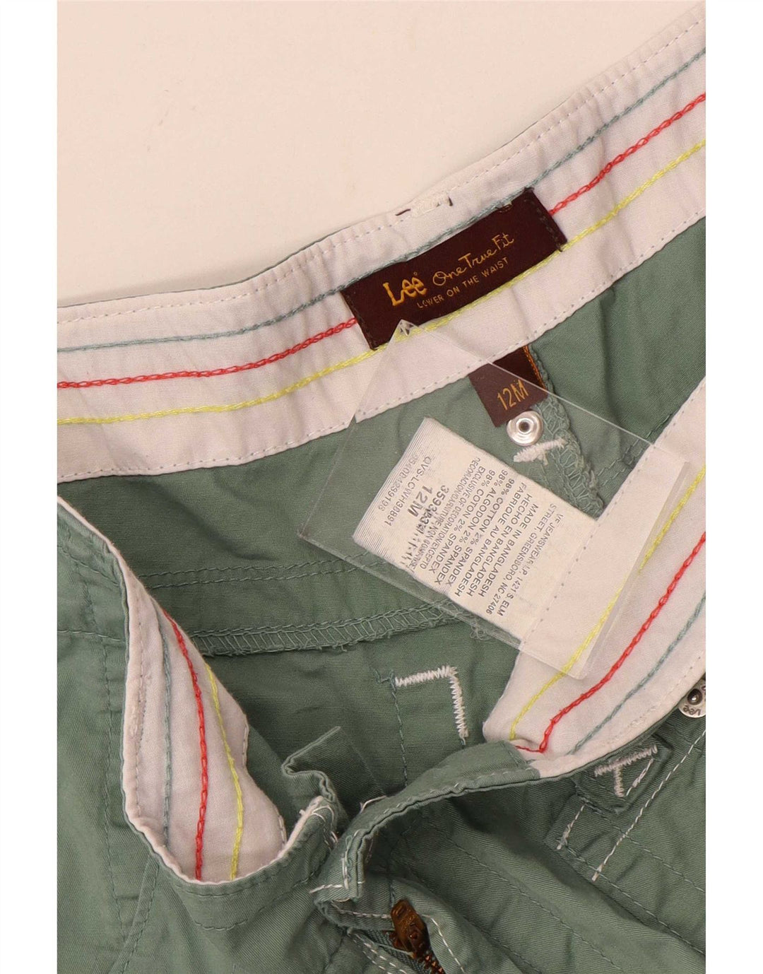 Lee Womens Casual Shorts US 12 Large W32 Grüne Baumwolle