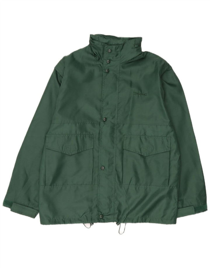 Spalding Herren-Regenjacke mit lockerer Passform und Kapuze, UK 38, Mittelgrün, Polyamid