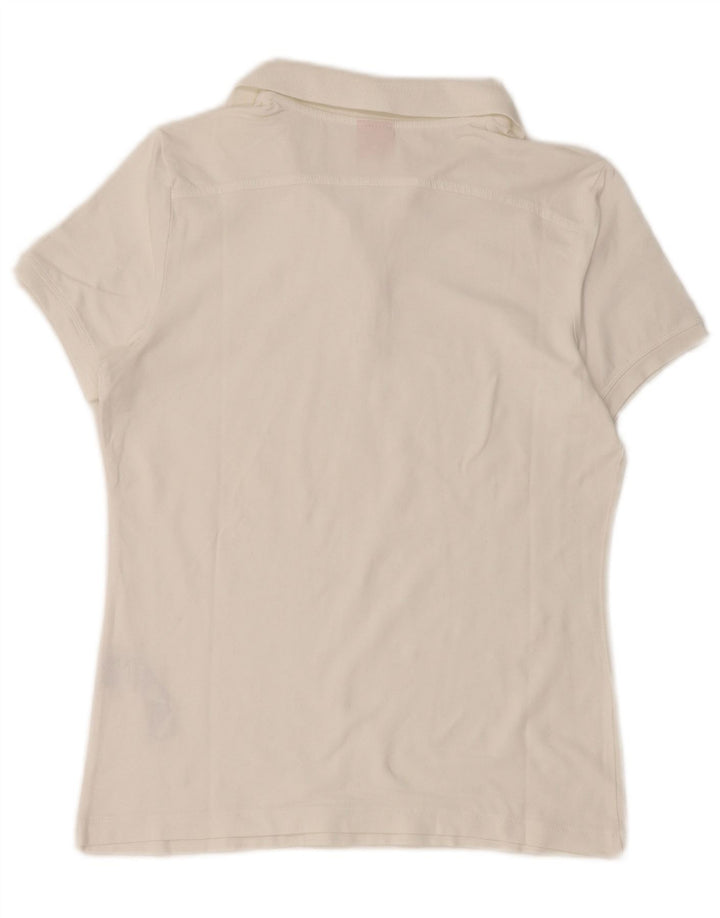 Puma Damen Poloshirt UK 12 Mittelweiße Baumwolle