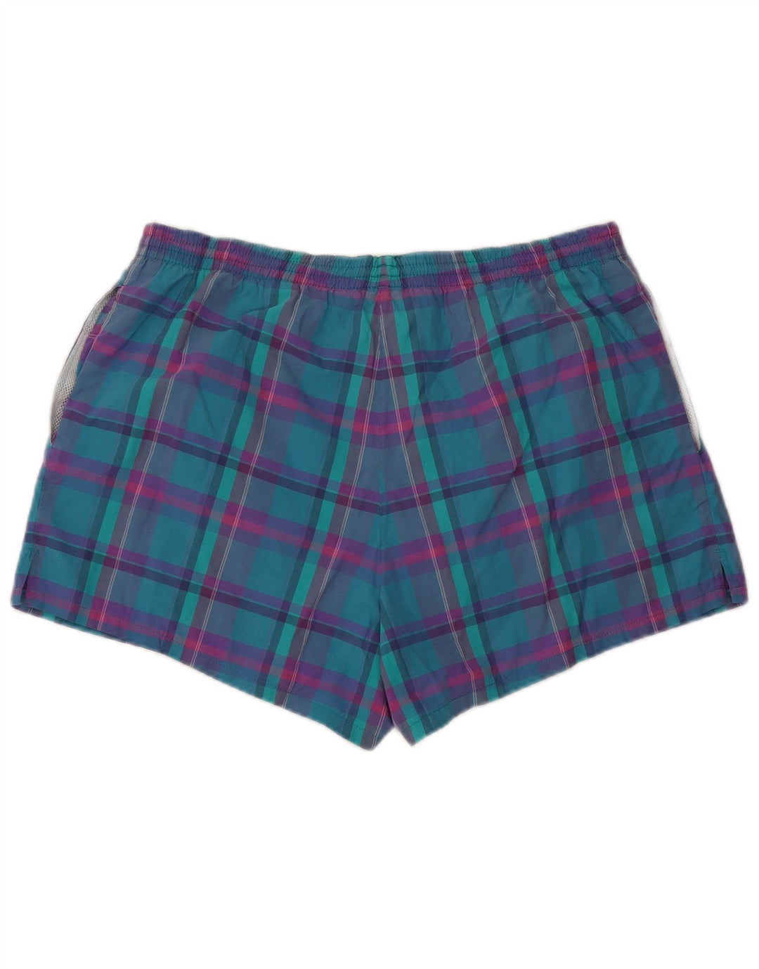 Adidas Herren Badeshorts Large W36 L3 Türkis Plaid Retro