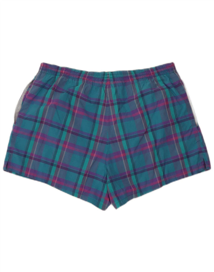 Adidas Herren Badeshorts Large W36 L3 Türkis Plaid Retro