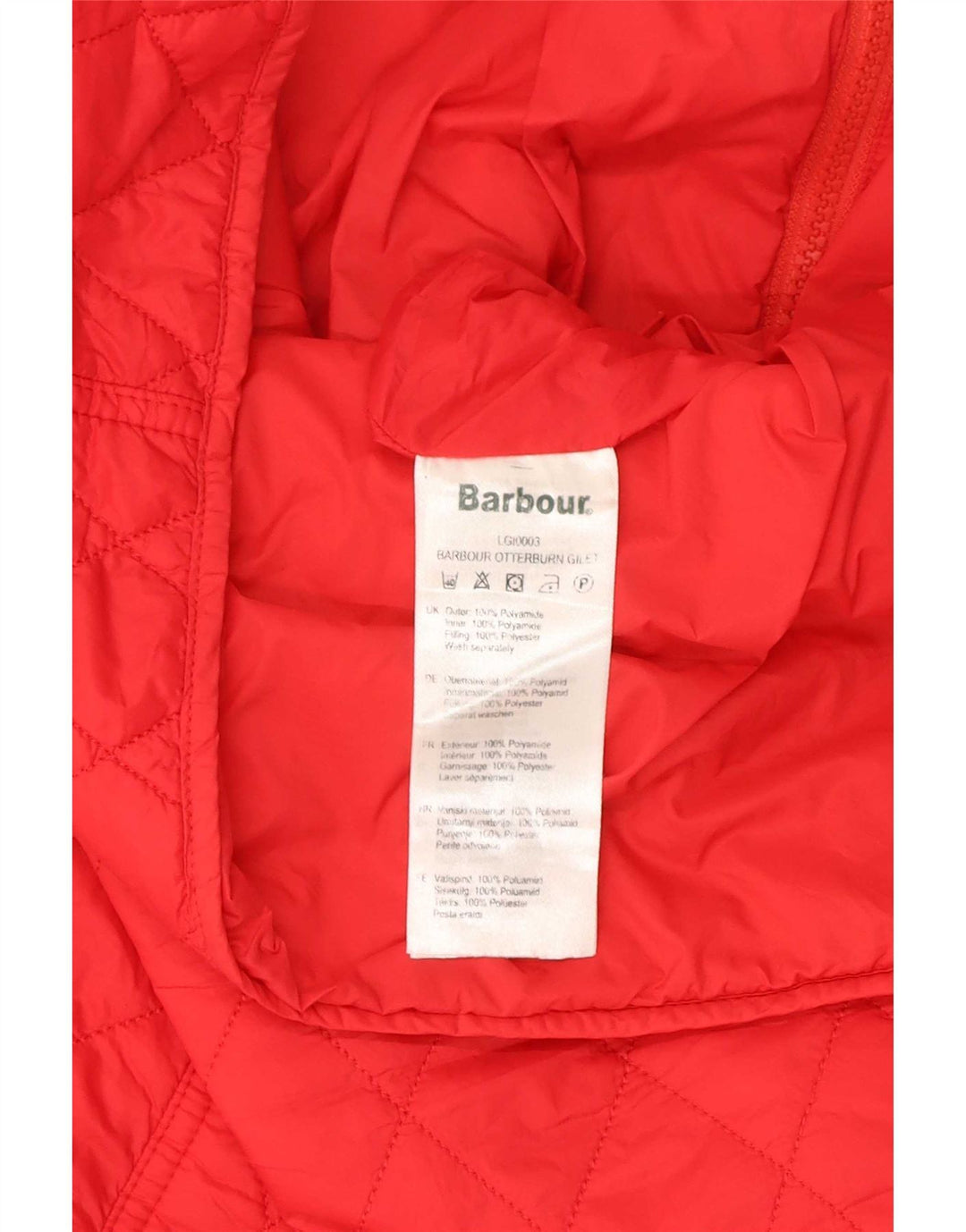 Barbour Damen Steppweste UK 14 Large Rot Polyamid