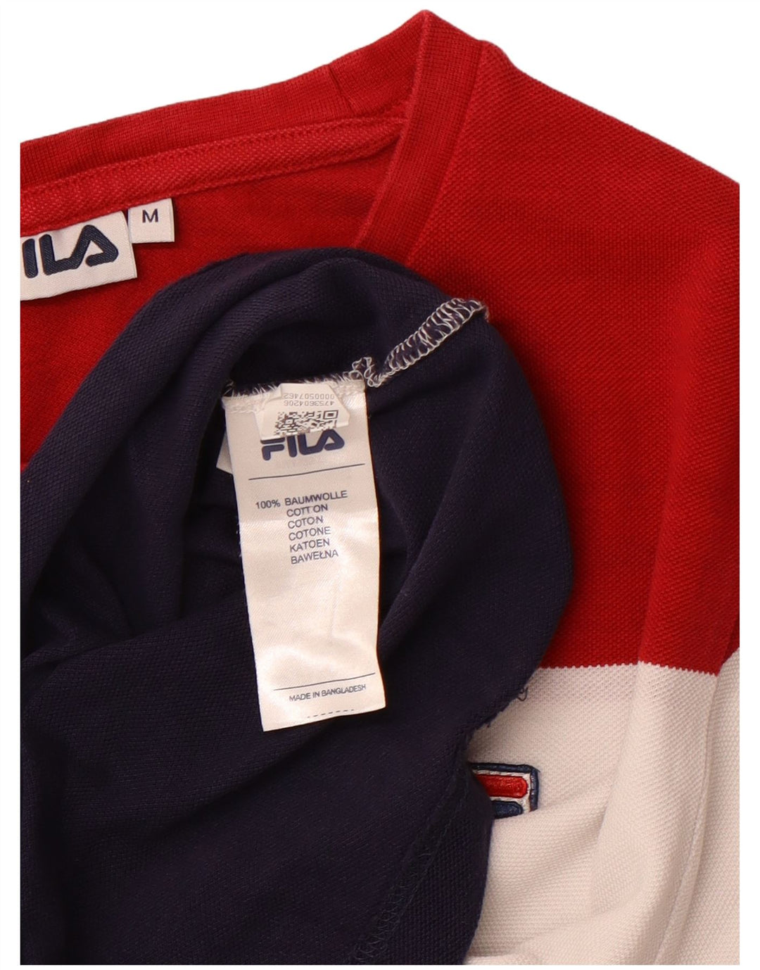 FILA Damen T-Shirt Top UK 14 Medium Mehrfarbige Colourblock-Baumwolle