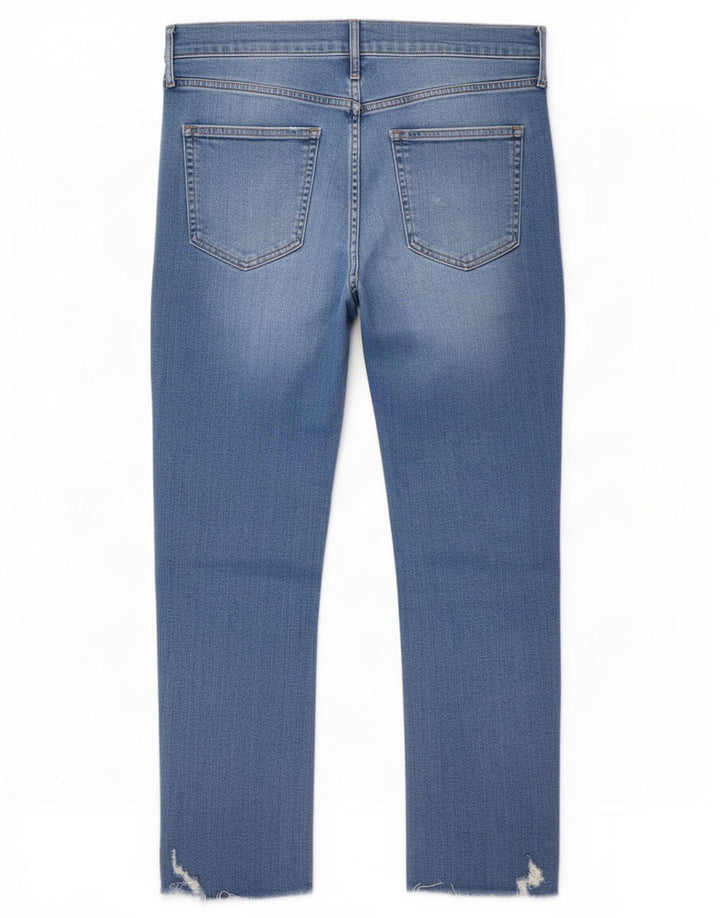 Gap Damen Cigarette Crop Distressed Slim Jeans W32 L26 Blau