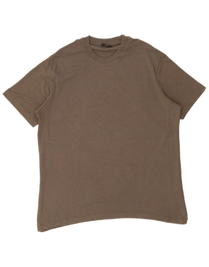 Massimo Dutti Herren T-Shirt Top Large Grau Baumwolle