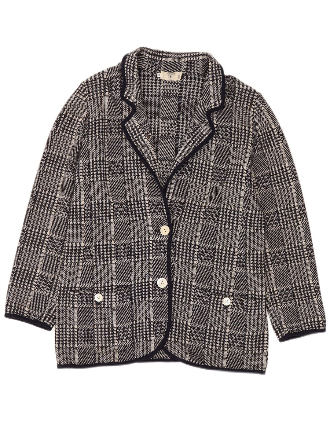 VALENTINO Damen Miss V Blazer Jacke IT 48 XL Marineblauer Hahnentritt