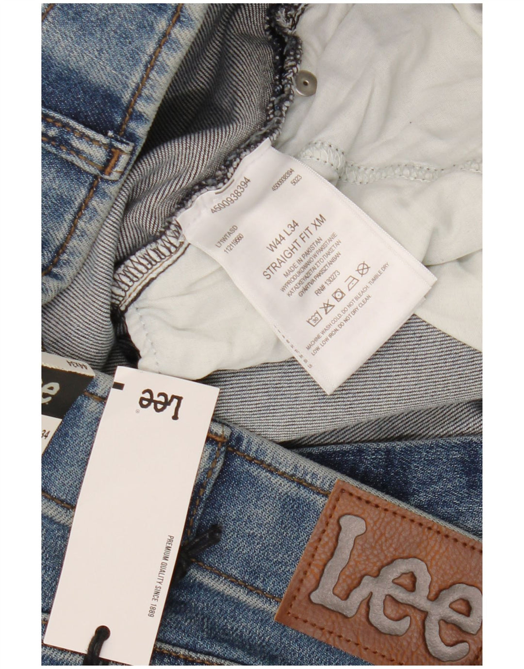 Lee Herren Straight Tapered Jeans W44 L34 Blaue Baumwolle
