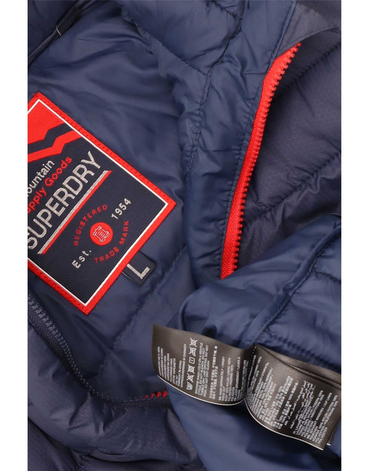 Superdry Herren-Kapuzenjacke, gepolstert, UK 40, groß, marineblau, Polyester