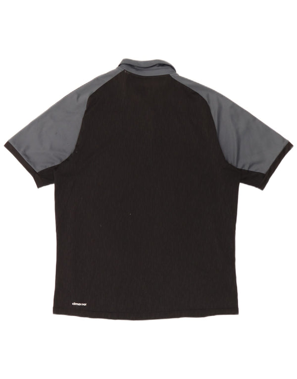 Adidas Mens Climacool Polo Shirt Medium Black Colourblock