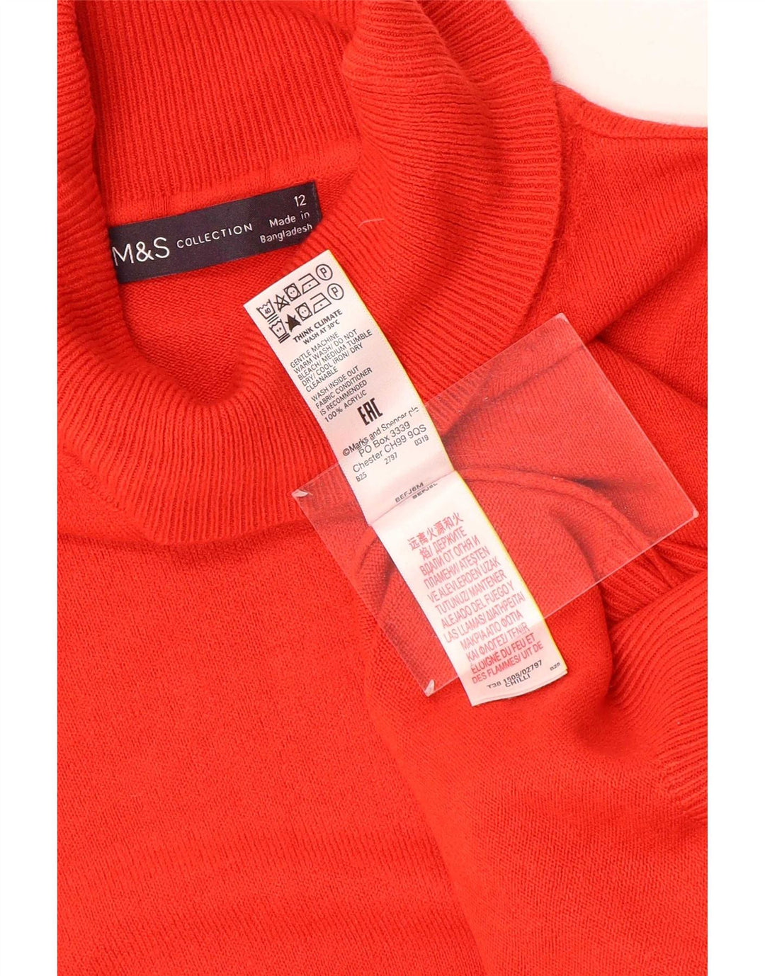 Marks & Spencer Rollkragenpullover für Damen, UK 12, Mittelrot, Acryl