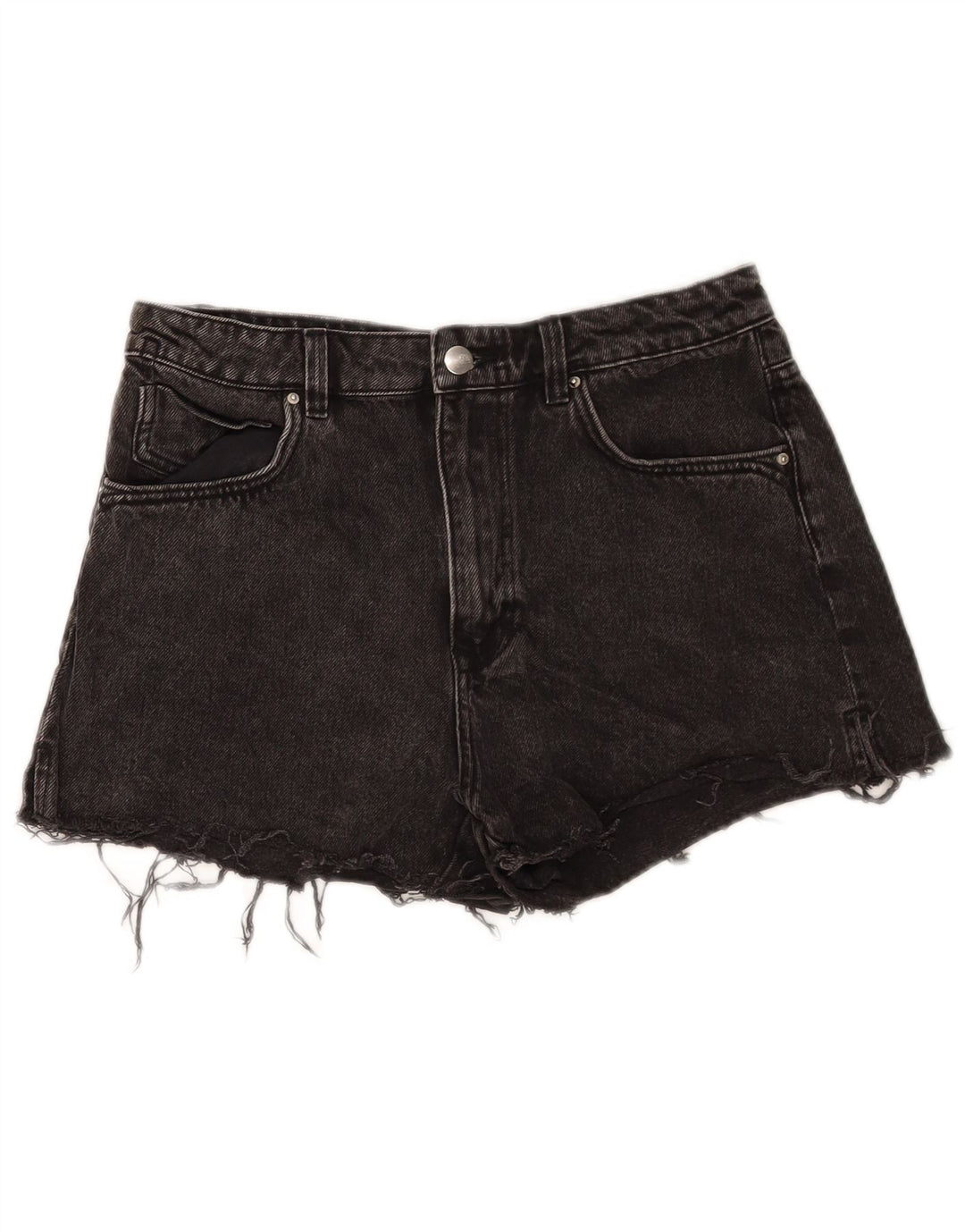 Zara Damen Jeansshorts EU 40 Medium W30 Schwarze Baumwolle