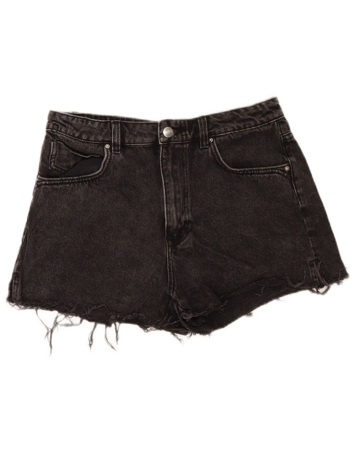 Zara Damen Jeansshorts EU 40 Medium W30 Schwarze Baumwolle