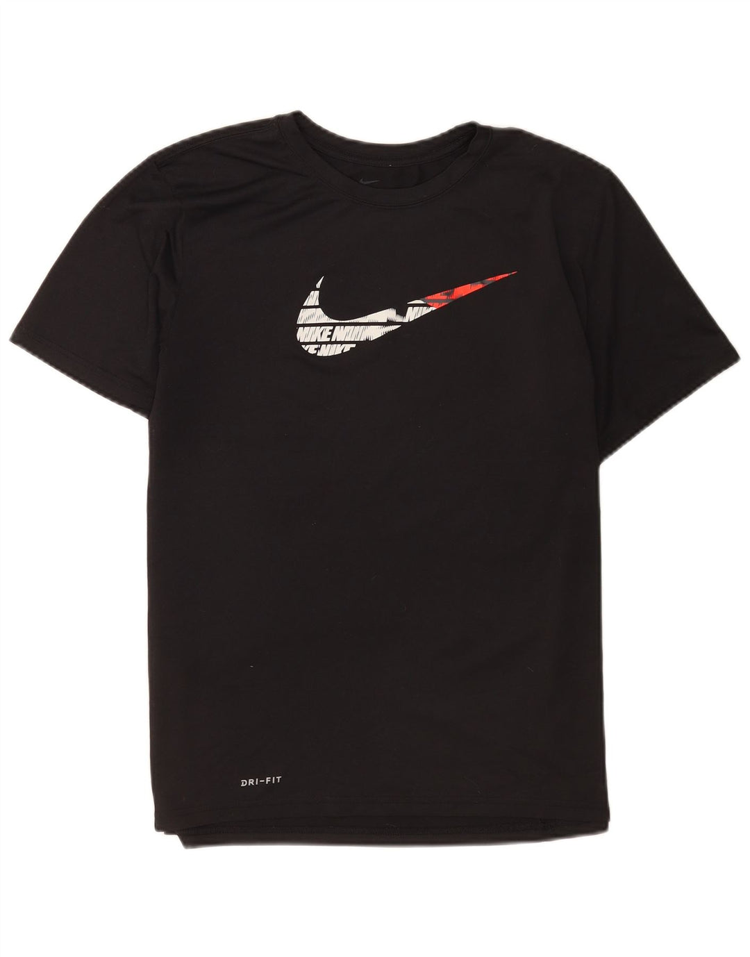 Nike Damen Dri Fit Regular Graphic T-Shirt Top UK 16 Large Schwarz Polyester