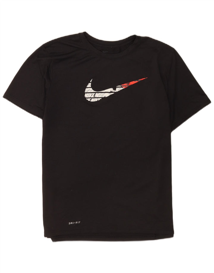 Nike Damen Dri Fit Regular Graphic T-Shirt Top UK 16 Large Schwarz Polyester