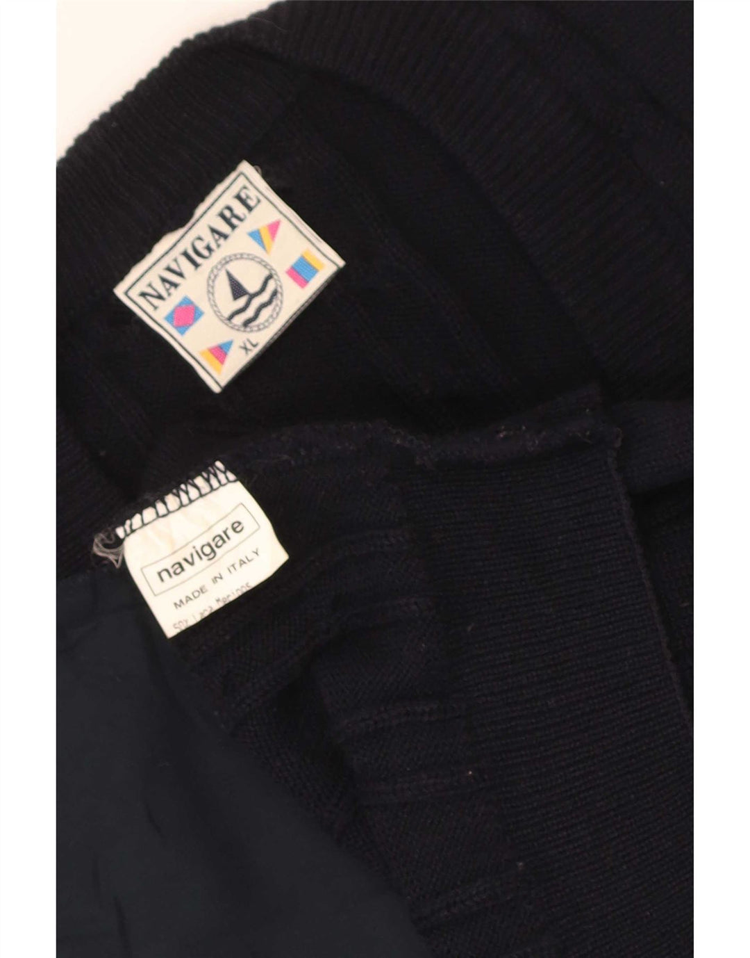 Navigare Herren Strickjacke XL Marineblaue Wolle