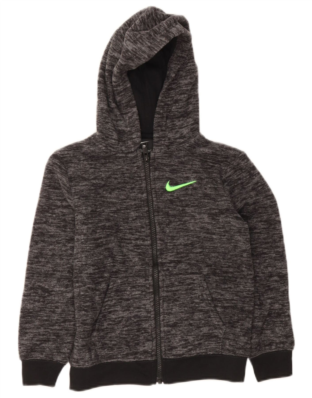 Nike Jungen-Kapuzenpullover mit Reißverschluss, 6–7 Jahre, groß, grau gefleckt