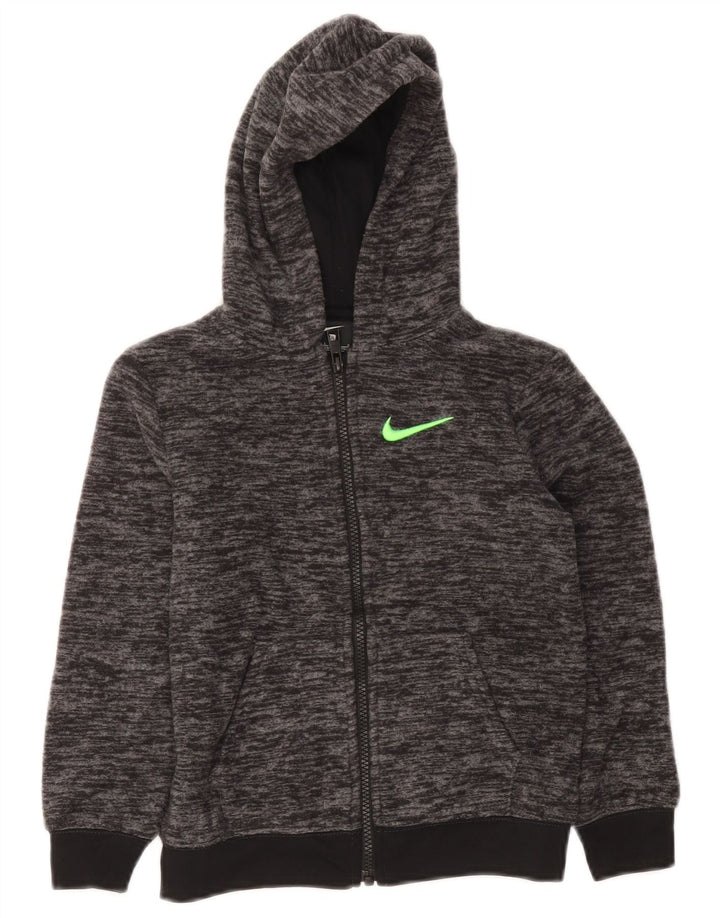 Nike Jungen-Kapuzenpullover mit Reißverschluss, 6–7 Jahre, groß, grau gefleckt