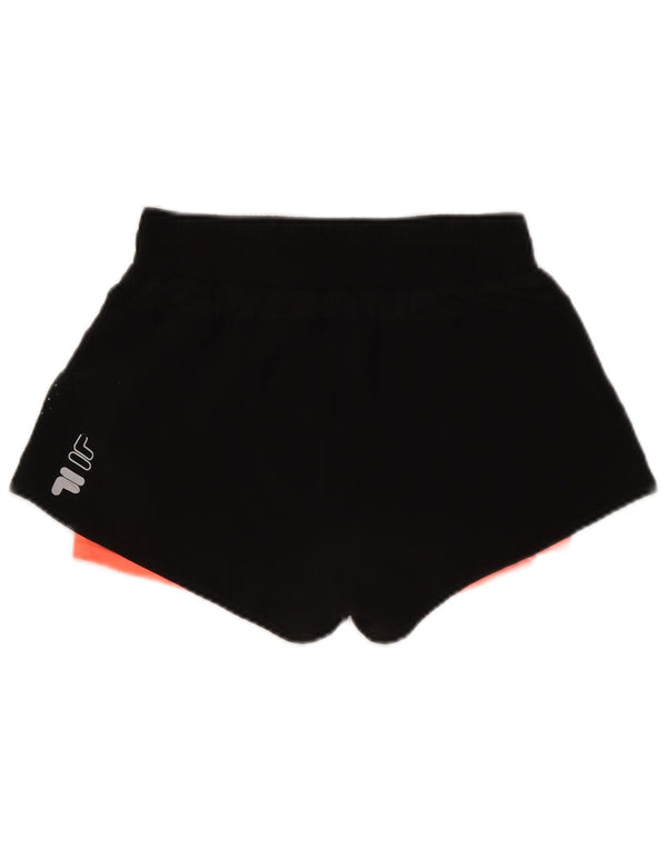 Fila Damen Graphic Sport Shorts UK 12 Medium Schwarz