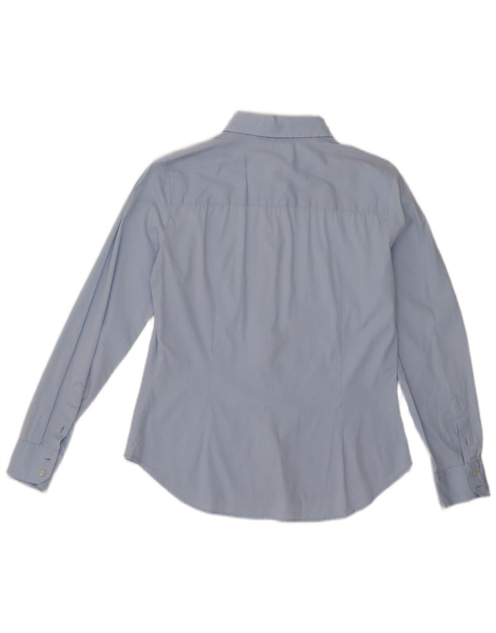 ZARA Damen-Hemd UK 12 aus mittelblauer Baumwolle