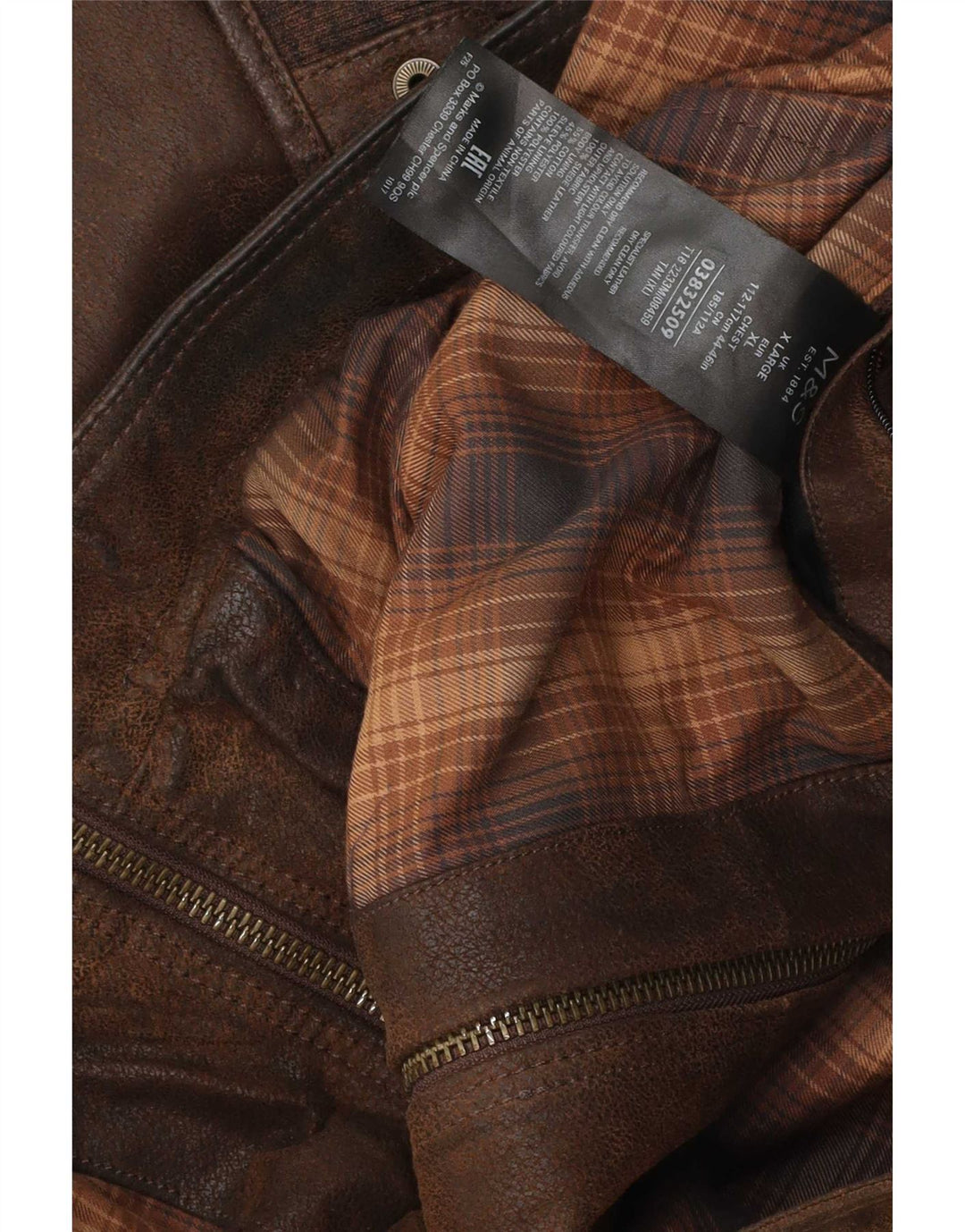 Marks & Spencer Herren Lederjacke UK 42 XL Braunes Leder