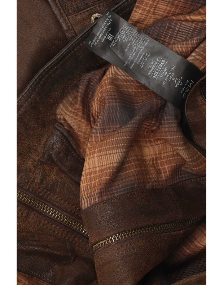 Marks & Spencer Herren Lederjacke UK 42 XL Braunes Leder