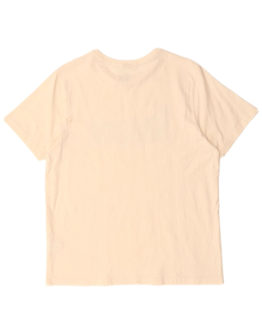Animal-Grafik-T-Shirt-Oberteil für Herren, mittelgroß, cremefarbene Baumwolle