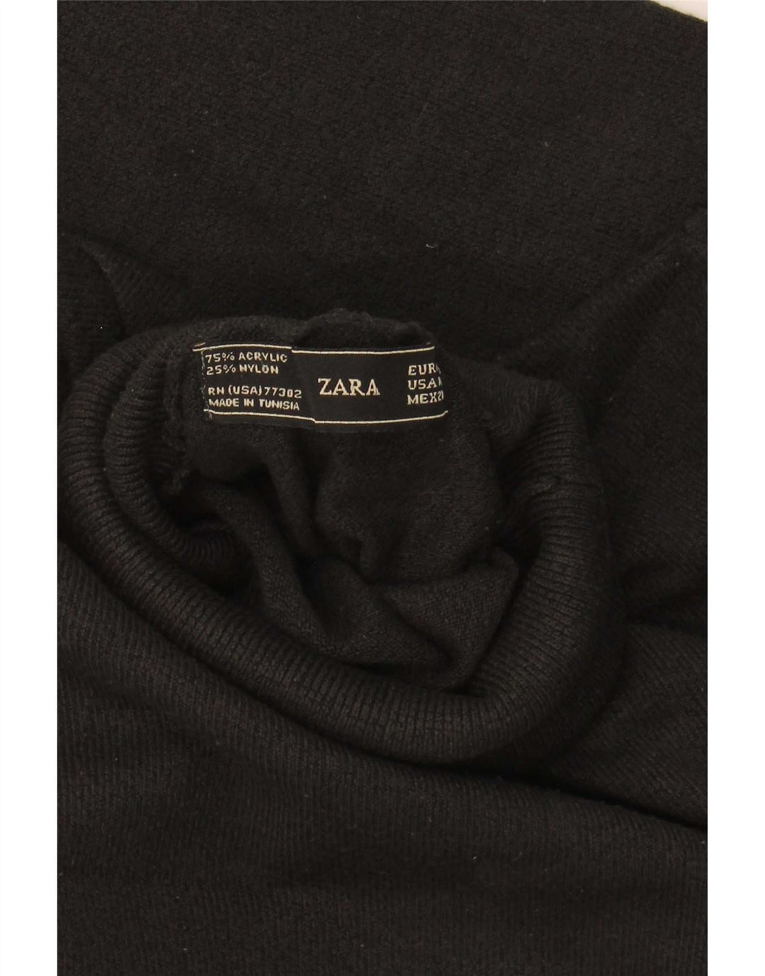 Rollkragenpullover für Damen von Zara, Gr. 12, Mittelschwarz, Acryl
