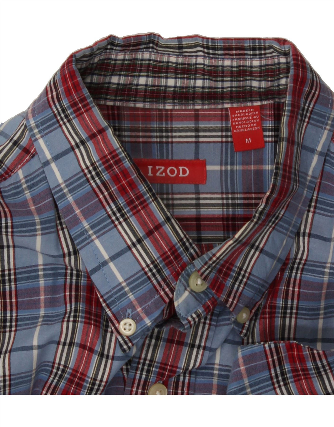 IZOD Mens Shirt Medium Blue Check Vintage Izod and Second-Hand Izod from Messina Hembry 