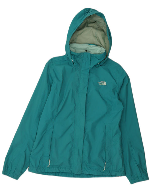 The North Face Damen Hyvent Kapuzen-Regenjacke UK 14 Mittelblaues Nylon