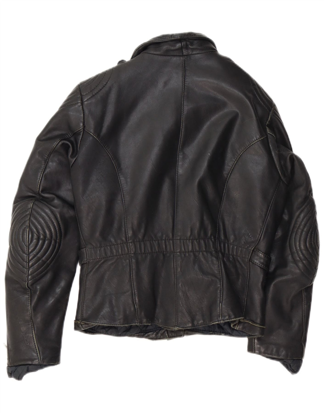 Vintage Damen Leder Bikerjacke IT 44 Mittelschwarzes Leder