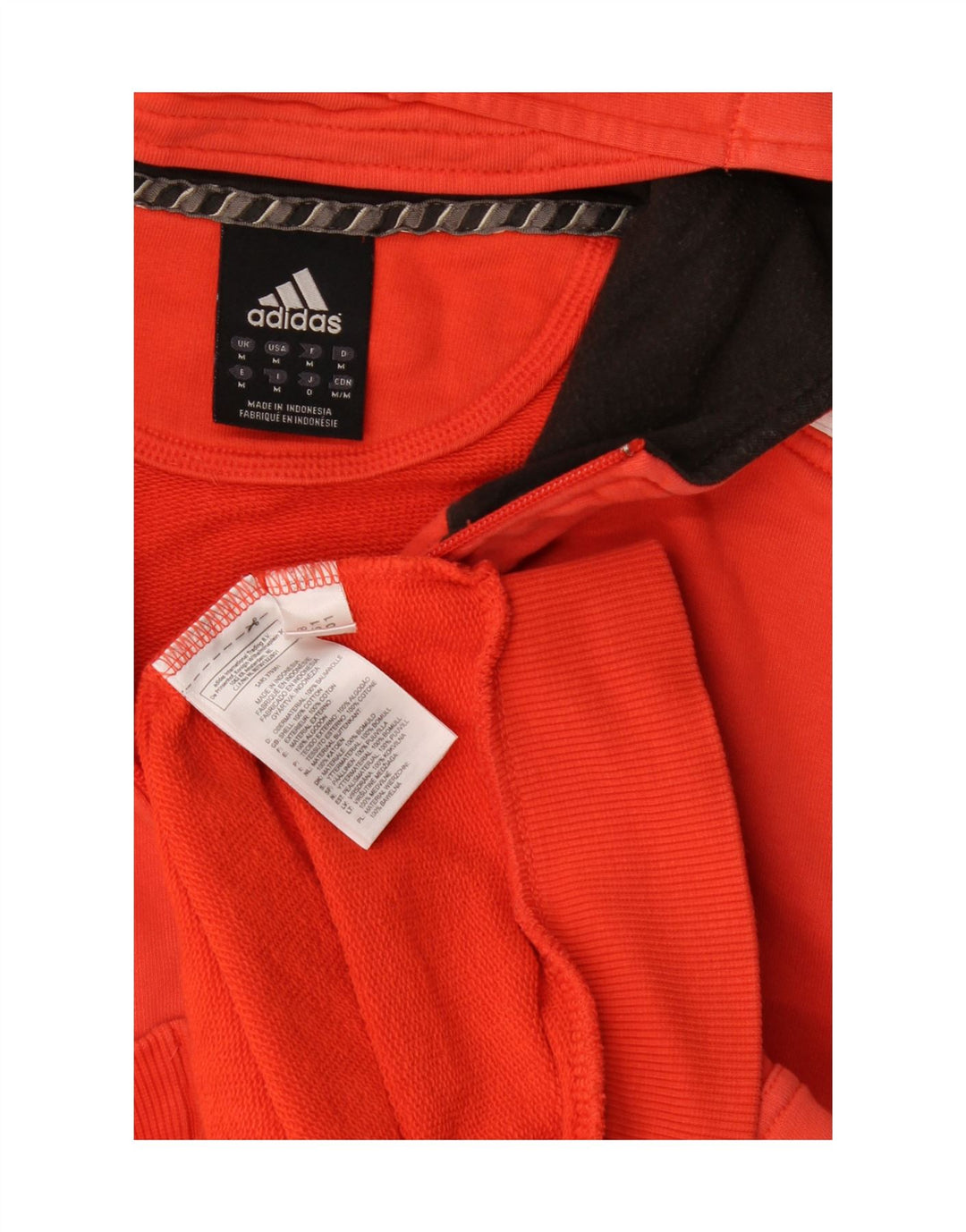 Adidas Herren Graphic Zip Hoodie Pullover Mittelrote Baumwolle