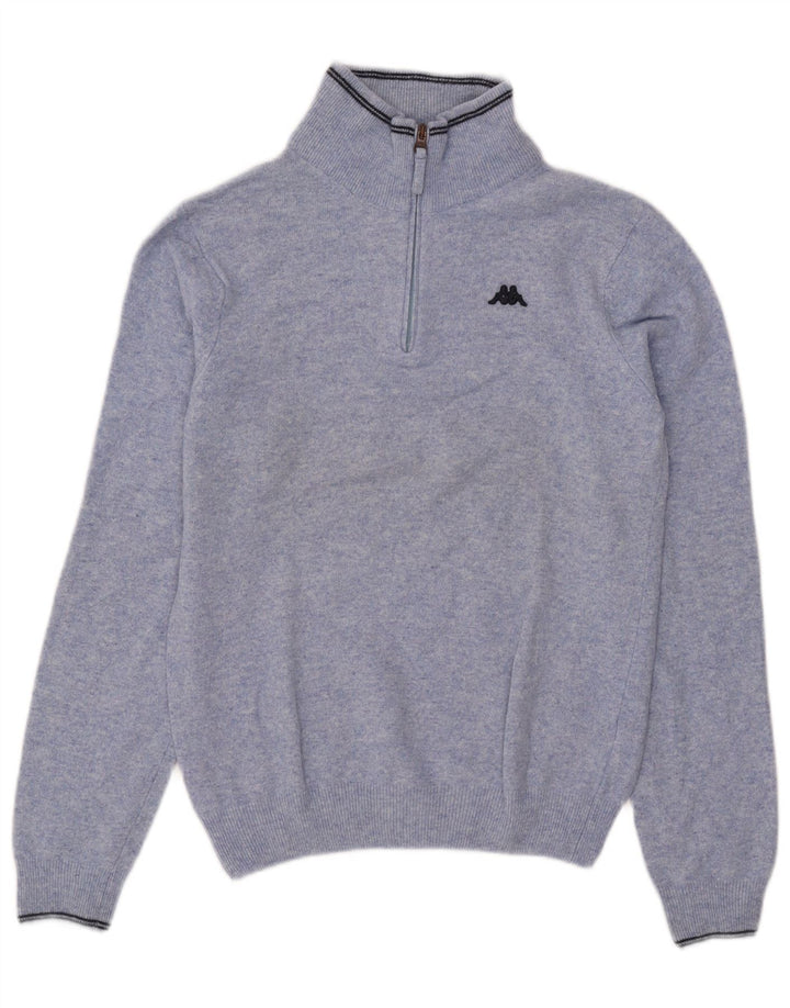 Kappa Herren-Pullover mit Reißverschluss am Hals, kleine blaue Wolle