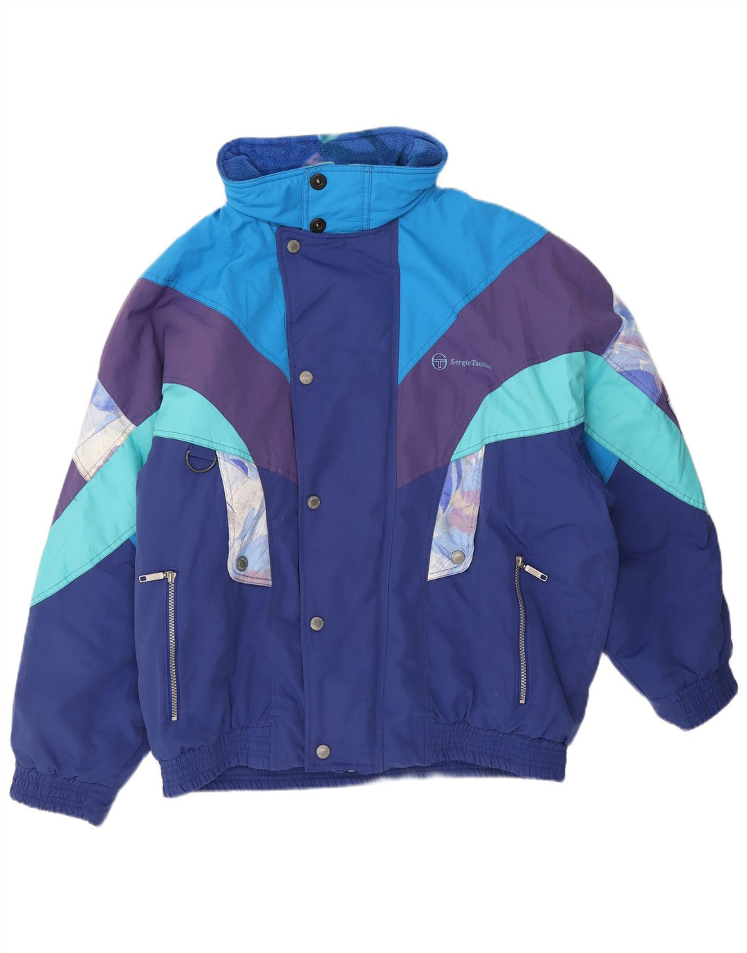 Sergio Tacchini Herren Skijacke UK 42 XL Blaues Colourblock-Polyester