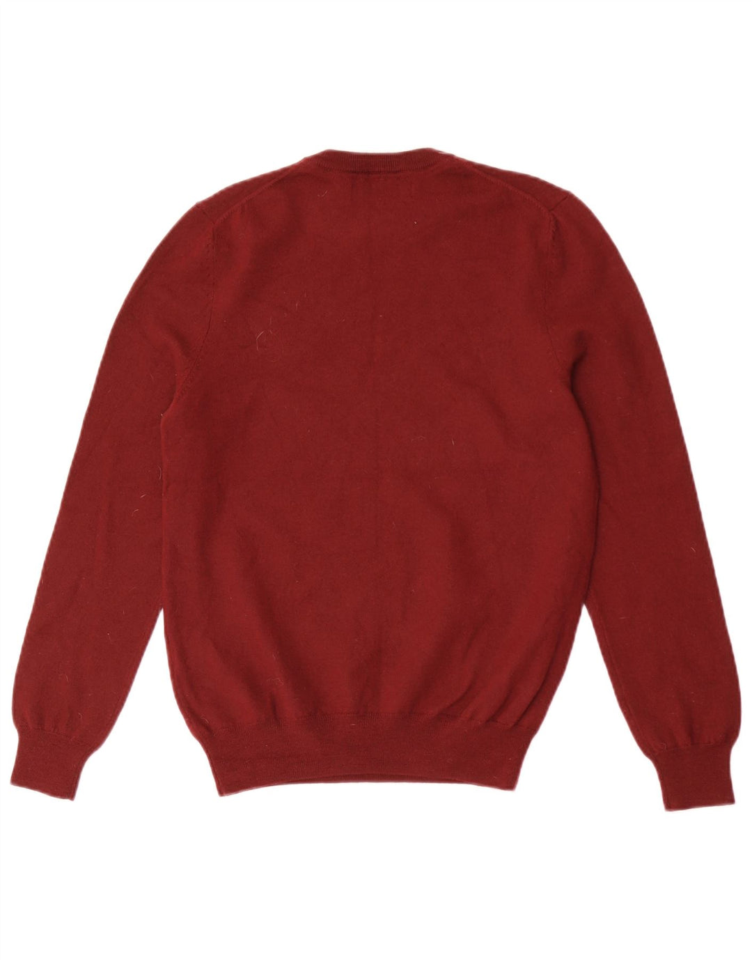 Lyle & Scott Herren-Pullover mit Rundhalsausschnitt, Größe S, kastanienbraune Merinowolle
