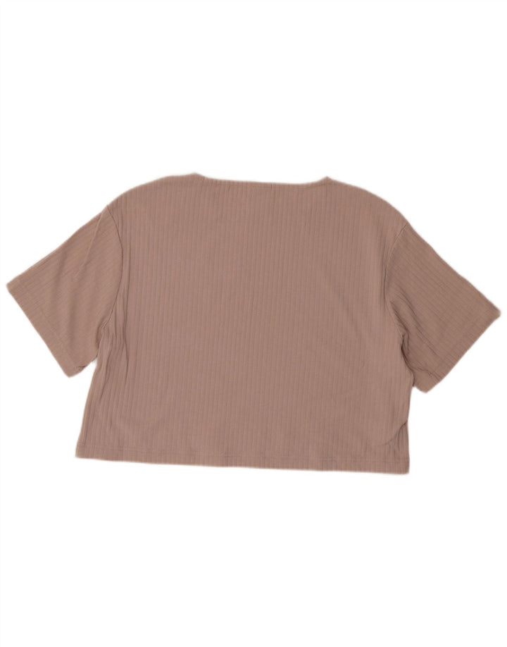 NIKE Womens Crop Oversized T-Shirt Top UK 10 Small Graue Baumwolle