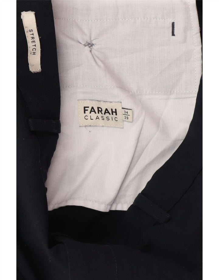 Farah Herren-Freizeithose, gerade, W34, L29, Marineblau, Polyester