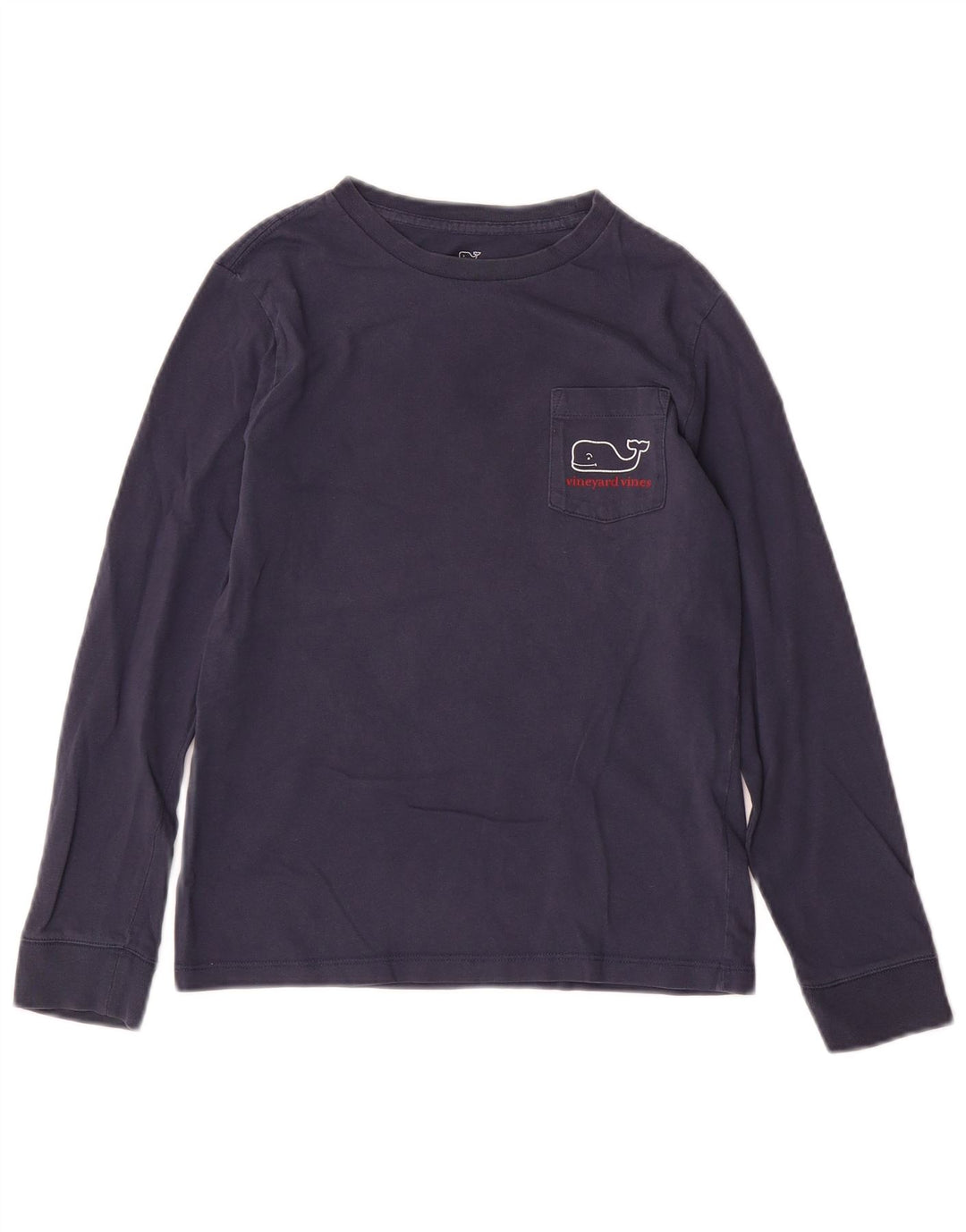 VINEYARD VINES Jungen Grafik-Top, langärmelig, 8–9 Jahre, klein, Blau, Weihnachten