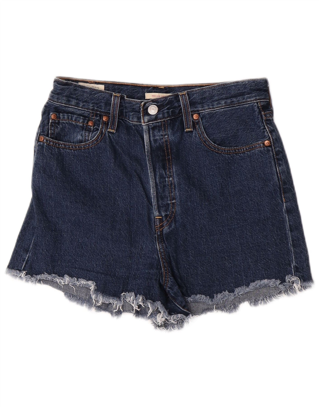 Levi's Damen Ribcage Denim Shorts W29 Mittelblaue Baumwolle