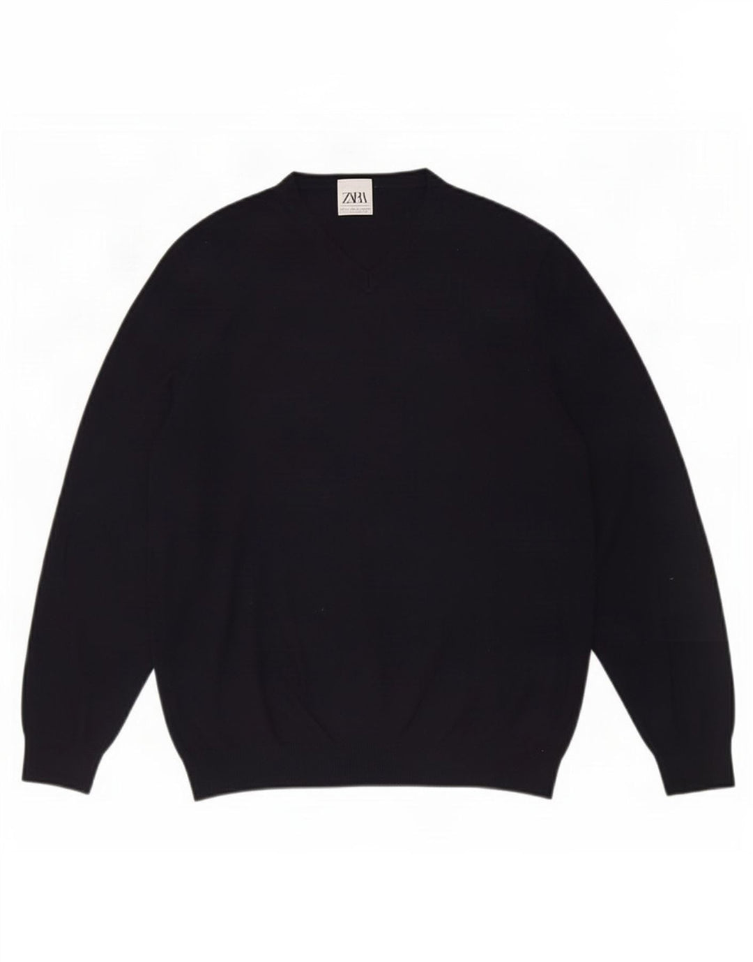 Zara Herren-Pullover mit V-Ausschnitt, Größe S, Marineblau