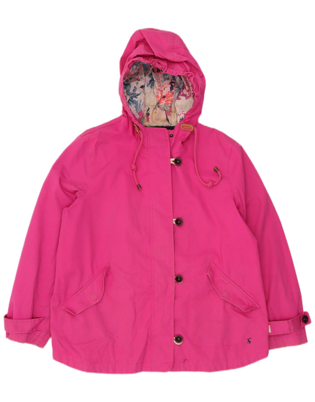 JOULES Damen Regenjacke mit Kapuze UK 18 XL Rosa Baumwolle