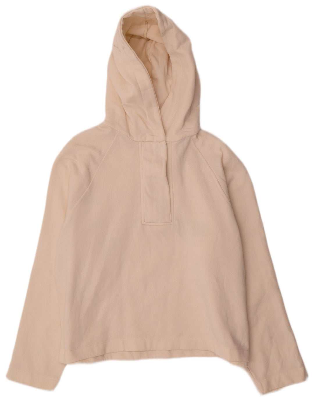Zara Damen Übergroßer Kapuzenpullover UK 14 Mittelweiße Baumwolle