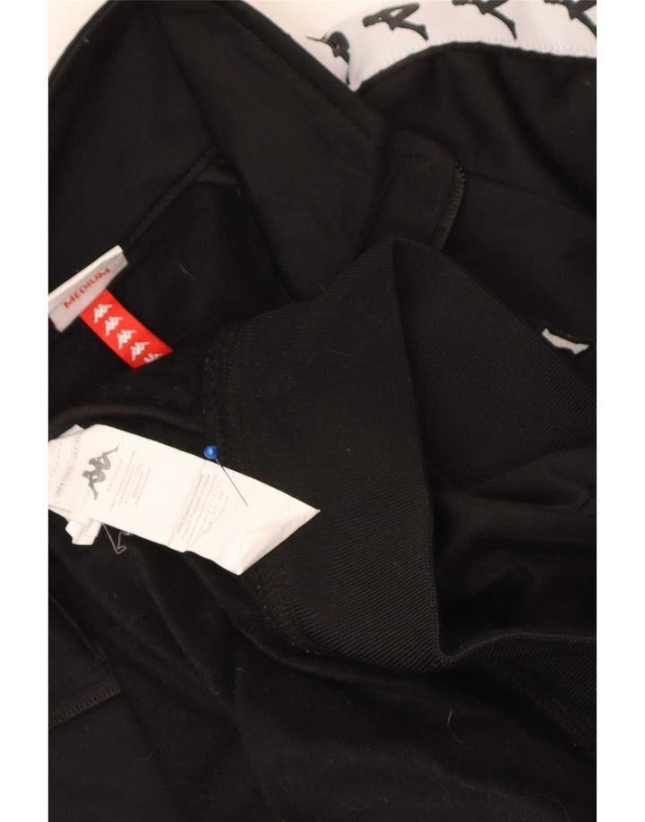 Kappa Herren-Trainingsanzugoberteil mit Grafik, Mittelschwarzes Farbblock-Polyester