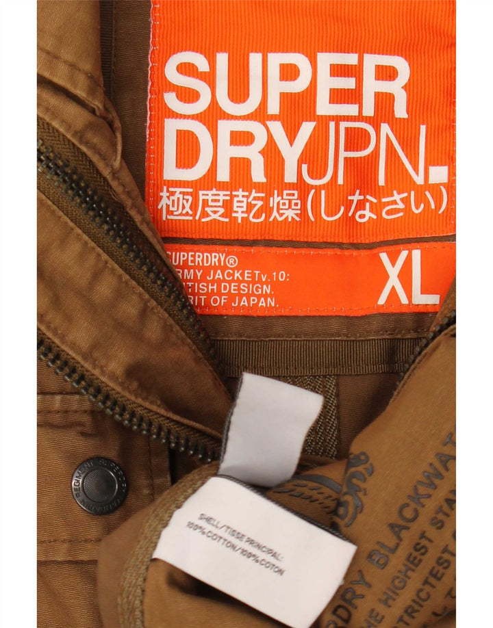 Superdry Herren Utility-Jacke UK 42 XL Braune Baumwolle