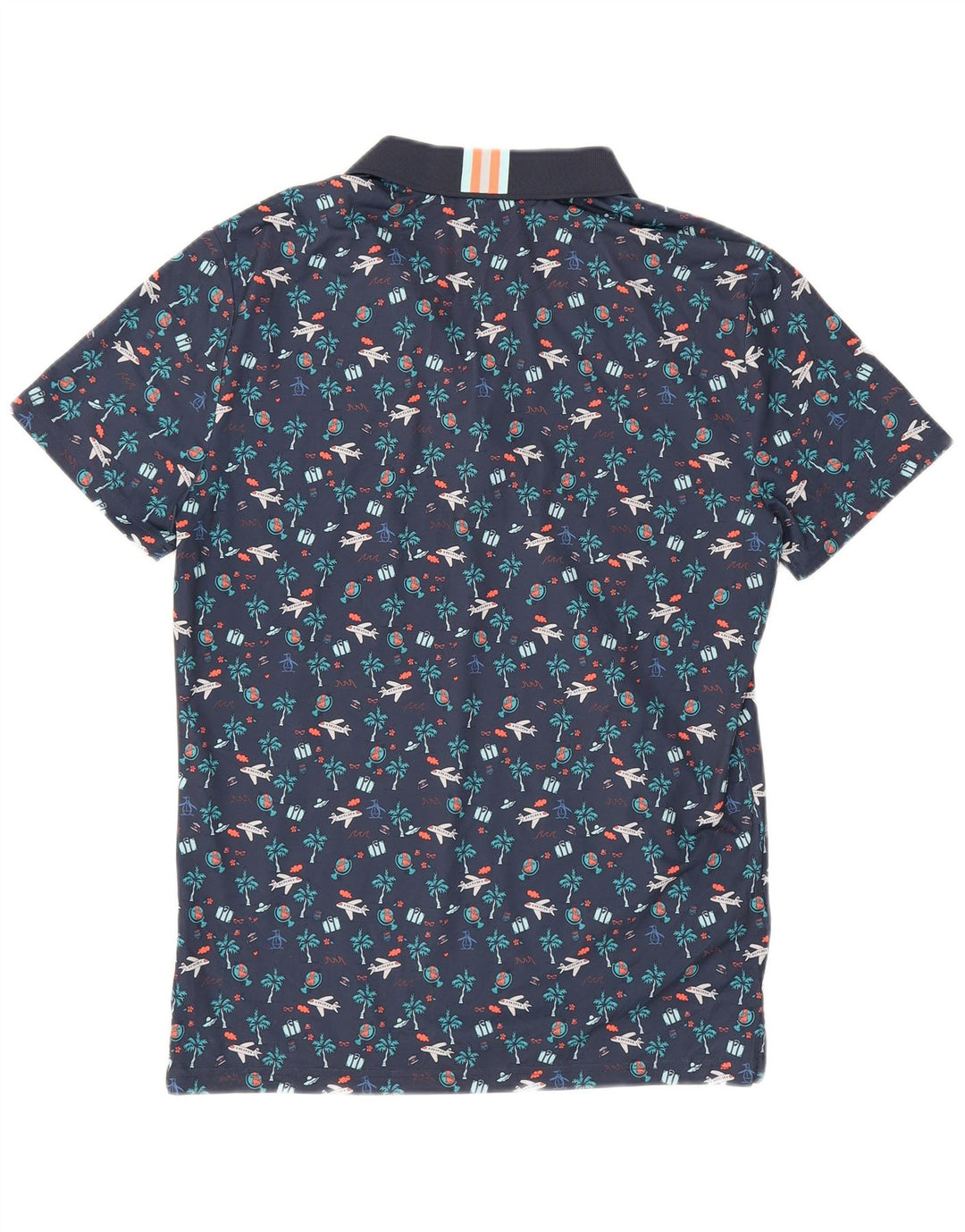 Penguin Herren-Poloshirt mit Grafik, Größe S, Marineblau, Polyester