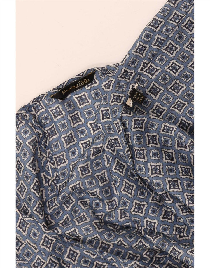 Massimo Dutti Damen ärmelloses Blusenoberteil EU 42 groß blau geometrisch