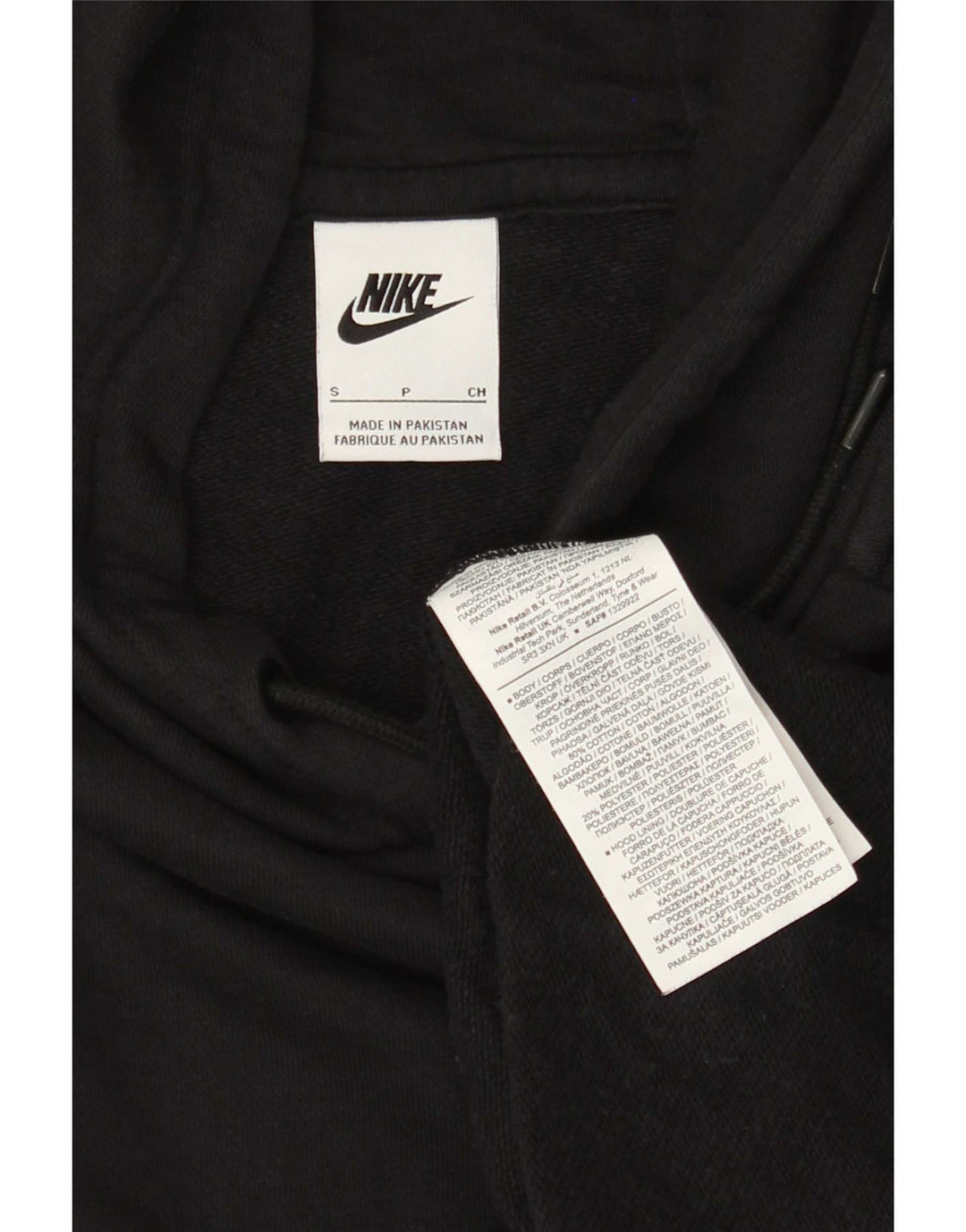 Nike Herren Kapuzenpullover, Größe S, Schwarz, Baumwolle