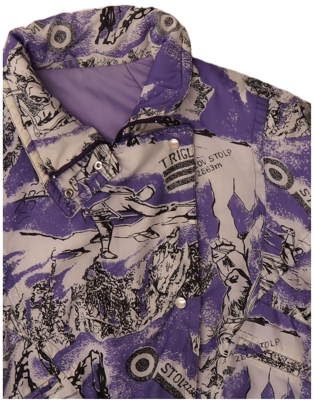 YASSA Womens Graphic Skijacke UK 18 XL Lila Farbblock