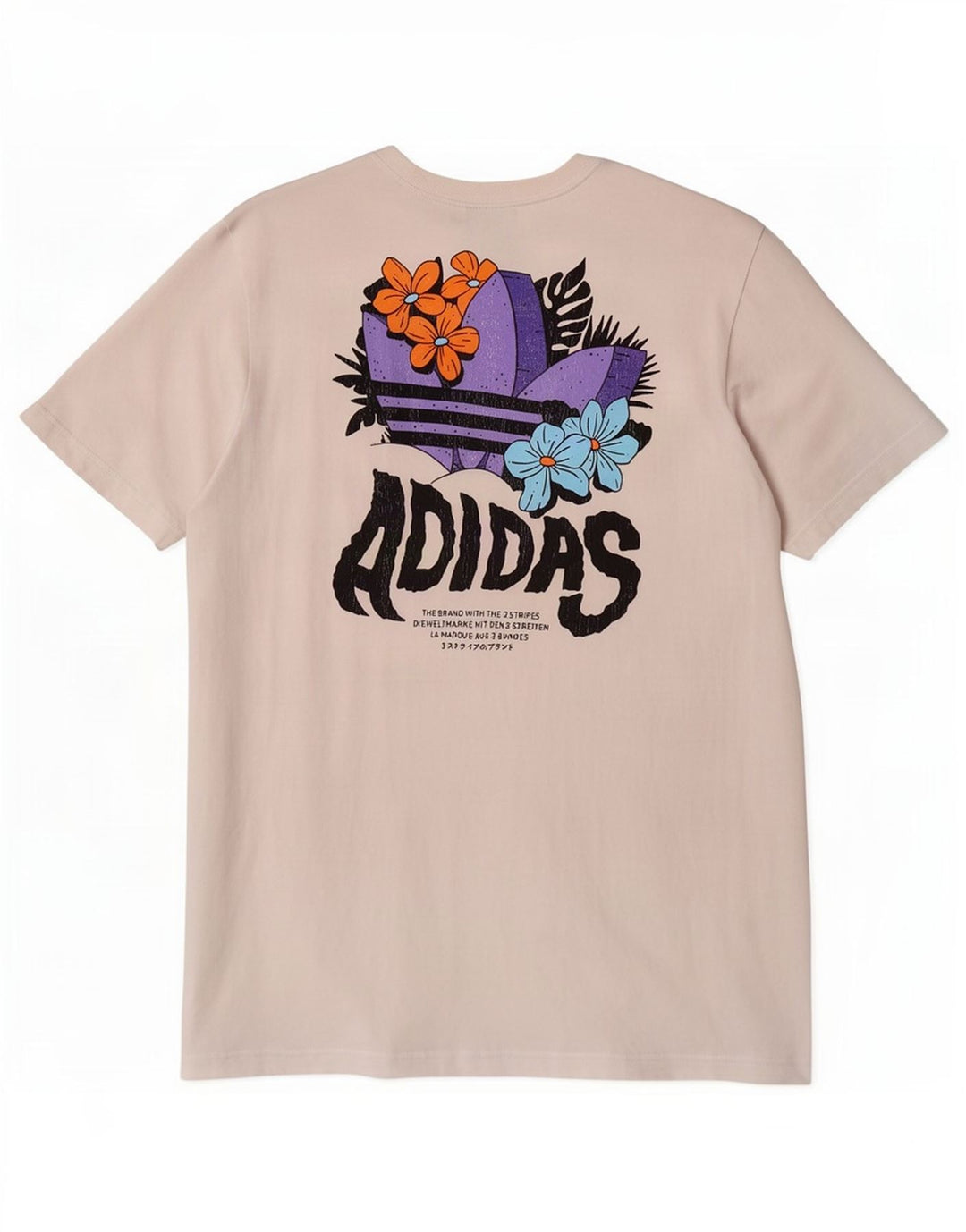 Adidas Herren Grafik-T-Shirt-Oberteil aus mittelweißer Baumwolle